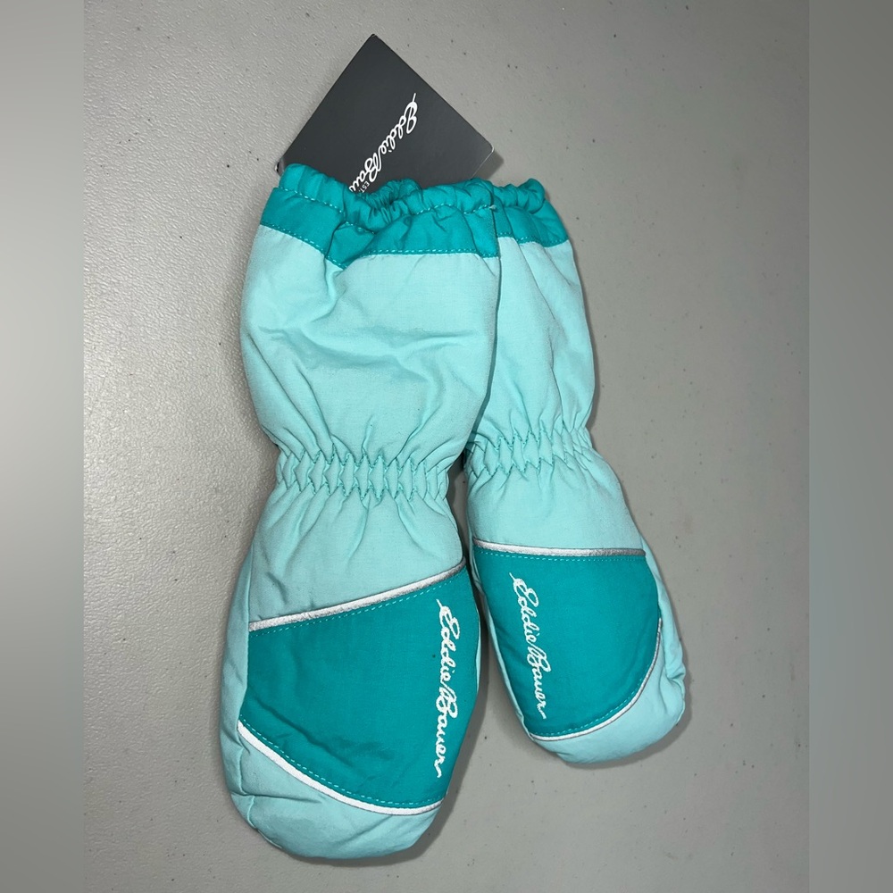 Eddie Bauer Kids Powder Search Mitten Aqua Blue Green Small 0305 NEW